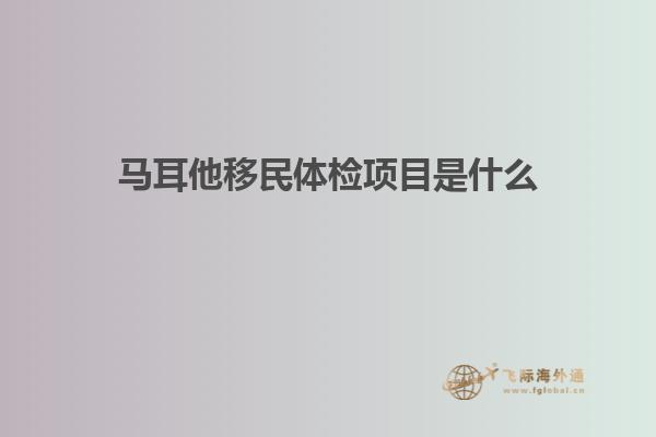 马耳他移民体检项目是什么