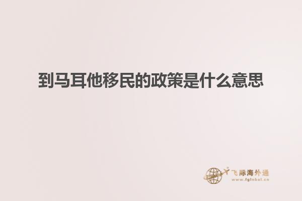 到马耳他移民的政策是什么意思