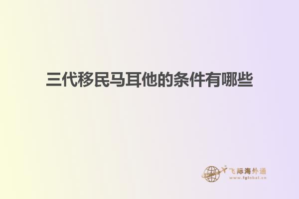 三代移民马耳他的条件有哪些