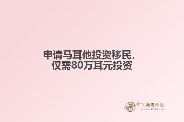 申请马耳他投资移民，仅需80万耳元投资