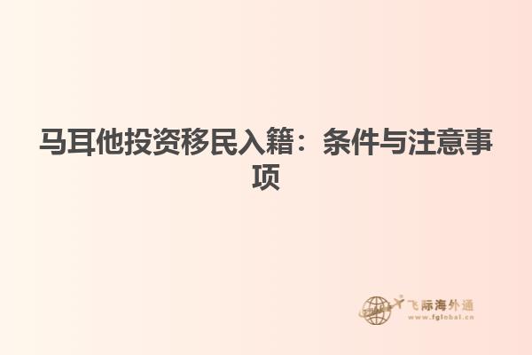 马耳他投资移民入籍：条件与注意事项