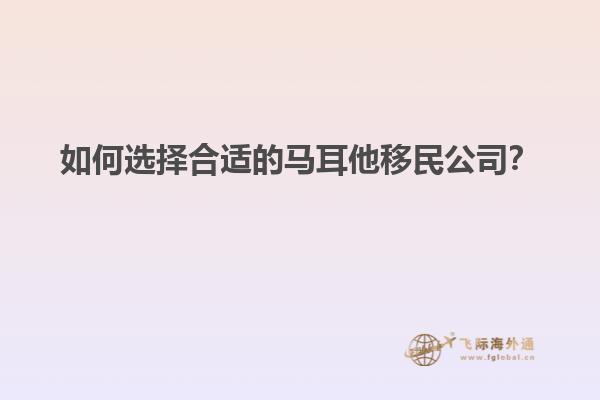 如何选择合适的马耳他移民公司？