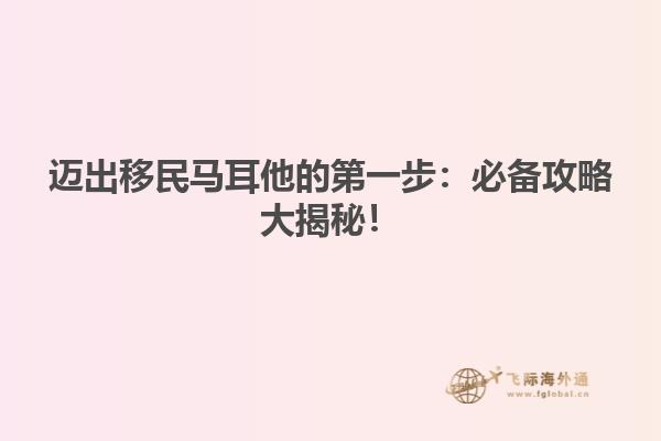 迈出移民马耳他的第一步：必备攻略大揭秘！