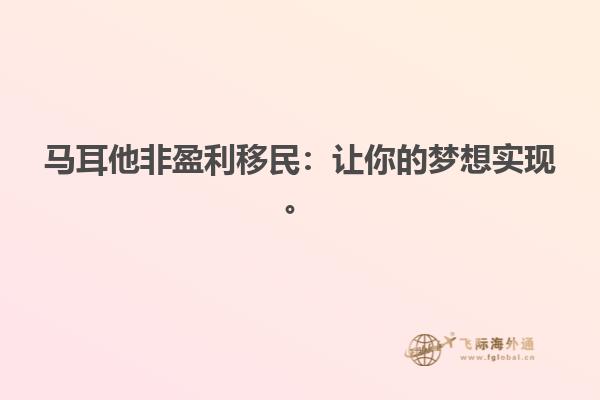 马耳他非盈利移民：让你的梦想实现。