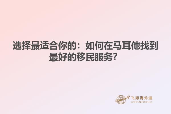 选择最适合你的：如何在马耳他找到最好的移民服务？