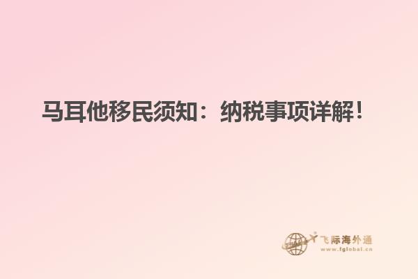 马耳他移民须知：纳税事项详解！
