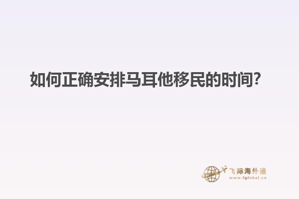 如何正确安排马耳他移民的时间？