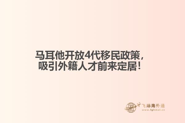 马耳他开放4代移民政策，吸引外籍人才前来定居！