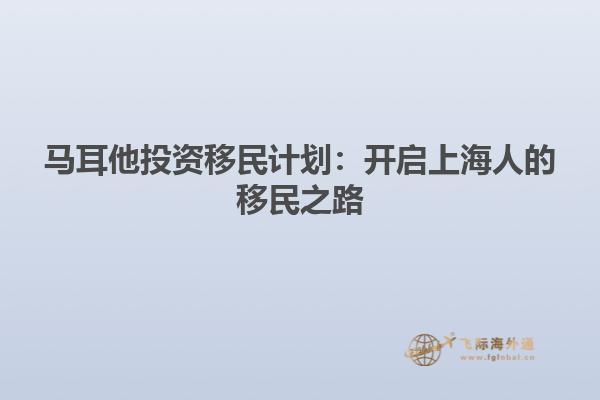 马耳他投资移民计划：开启上海人的移民之路