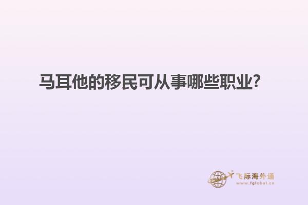 马耳他的移民可从事哪些职业？
