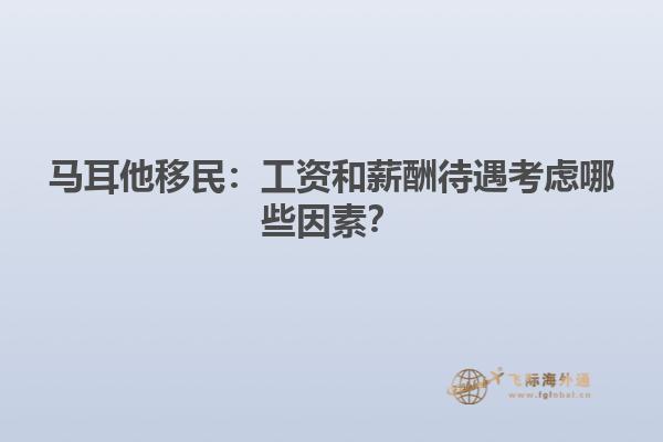 马耳他移民：工资和薪酬待遇考虑哪些因素？