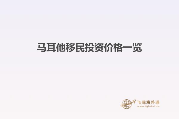 马耳他移民投资价格一览