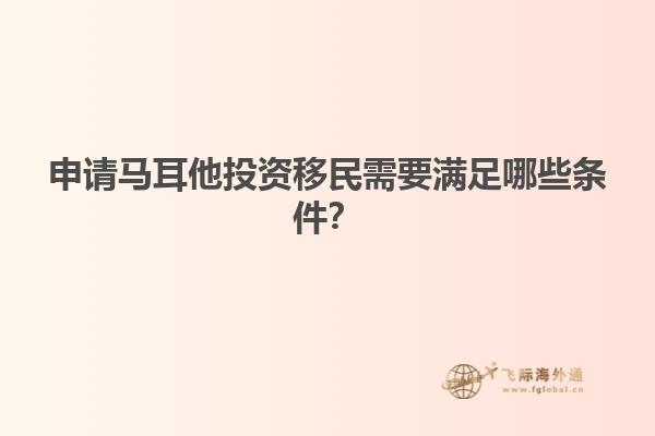 申请马耳他投资移民需要满足哪些条件？