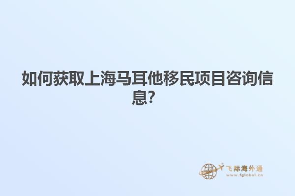 如何获取上海马耳他移民项目咨询信息？