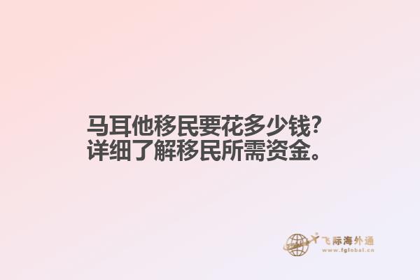 马耳他移民要花多少钱？详细了解移民所需资金。