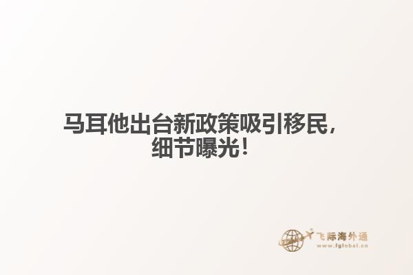 马耳他出台新政策吸引移民，细节曝光！