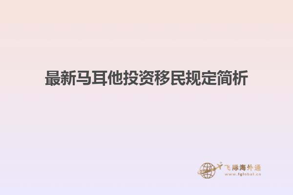最新马耳他投资移民规定简析
