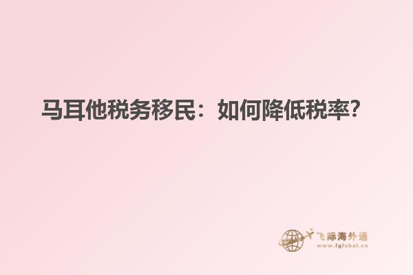 马耳他税务移民：如何降低税率？