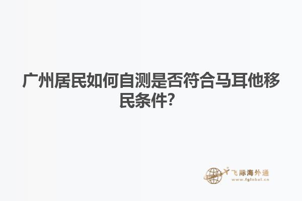 广州居民如何自测是否符合马耳他移民条件？