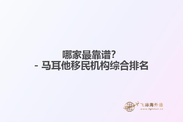 哪家最靠谱？- 马耳他移民机构综合排名