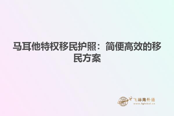 马耳他特权移民护照：简便高效的移民方案