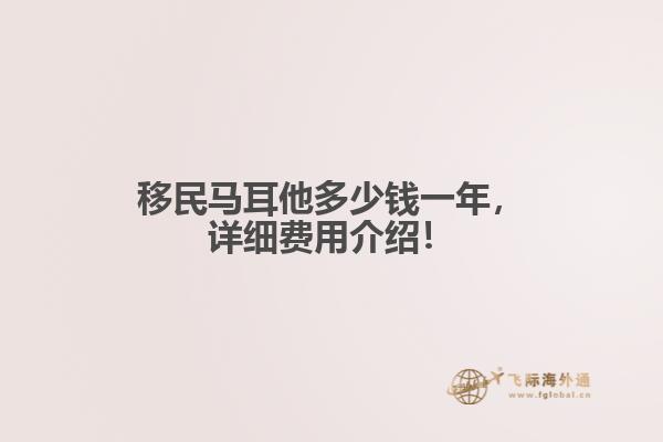 移民马耳他多少钱一年，详细费用介绍！