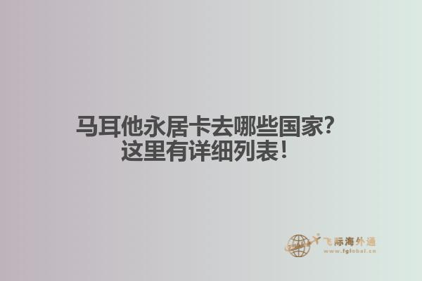 马耳他永居卡去哪些国家？这里有详细列表！