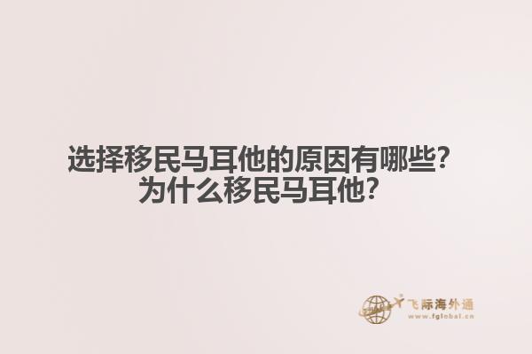 选择移民马耳他的原因有哪些？为什么移民马耳他？