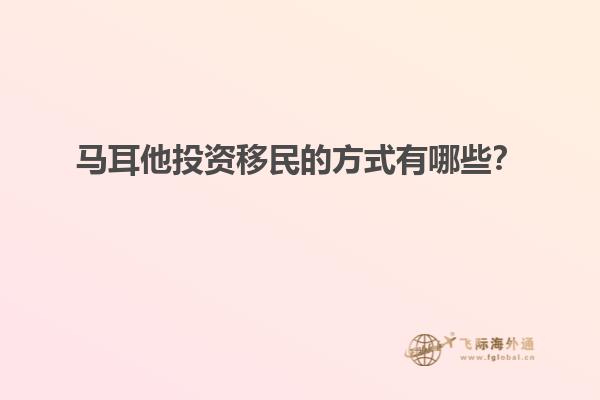 马耳他投资移民的方式有哪些？