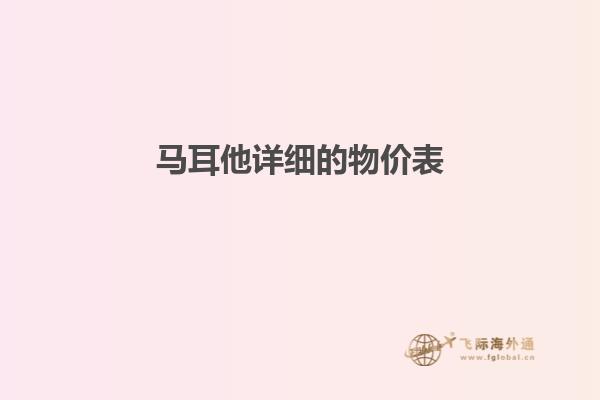 马耳他详细的物价表