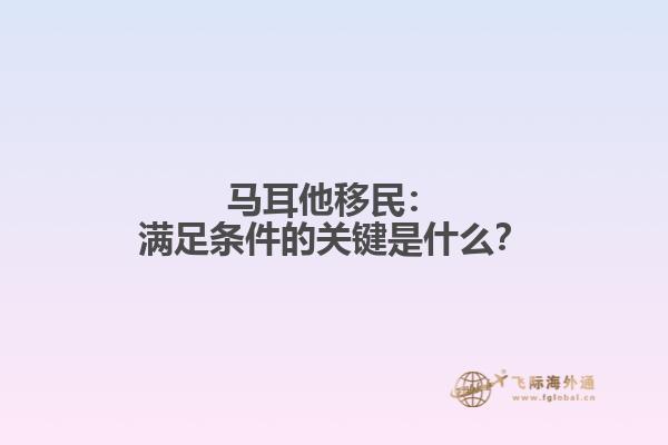 马耳他移民：满足条件的关键是什么？