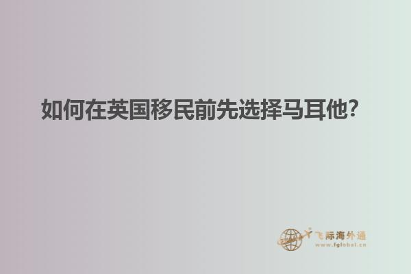 如何在英国移民前先选择马耳他？