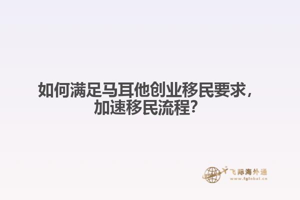 如何满足马耳他创业移民要求，加速移民流程？