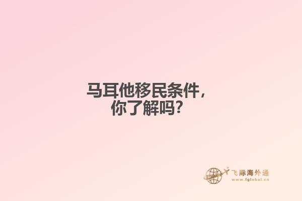 马耳他移民条件，你了解吗？