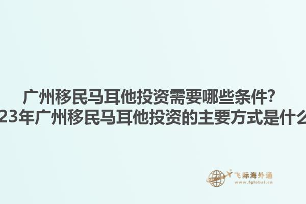 广州移民马耳他投资需要哪些条件？2023年广州移民马耳他投资的主要方式是什么？