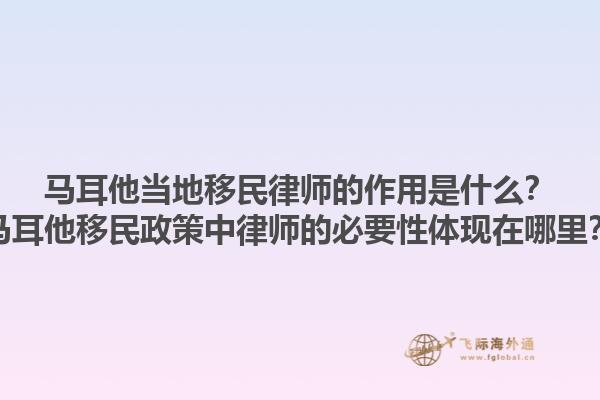 马耳他当地移民律师的作用是什么？马耳他移民政策中律师的必要性体现在哪里？1.jpg