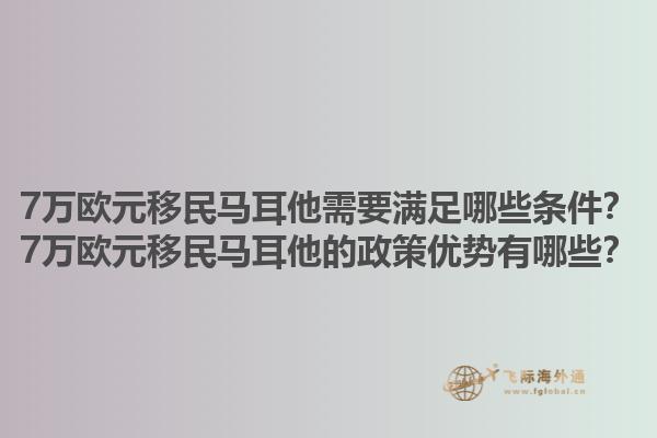 7万欧元移民马耳他需要满足哪些条件？7万欧元移民马耳他的政策优势有哪些？1.jpg