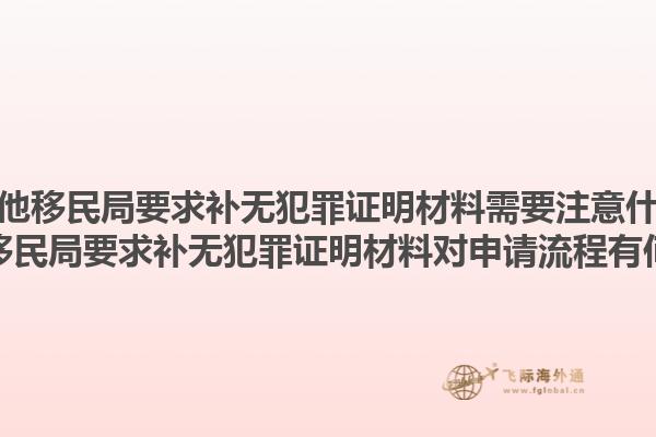 马耳他移民局要求补无犯罪证明材料需要注意什么？马耳他移民局要求补无犯罪证明材料对申请流程有何影响？