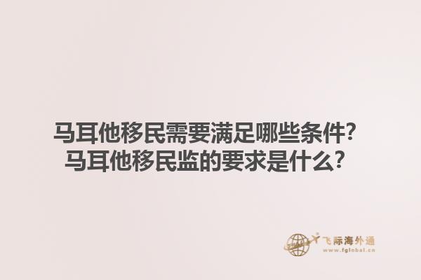 马耳他移民需要满足哪些条件？马耳他移民监的要求是什么？1.jpg