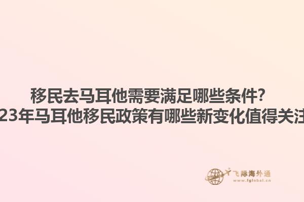 移民去马耳他需要满足哪些条件？2023年马耳他移民政策有哪些新变化值得关注？