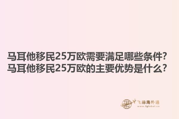 马耳他移民25万欧需要满足哪些条件？马耳他移民25万欧的主要优势是什么？1.jpg