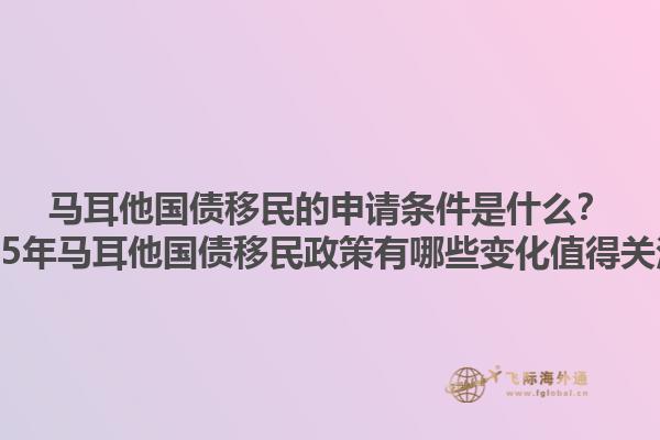 马耳他国债移民的申请条件是什么？2025年马耳他国债移民政策有哪些变化值得关注？