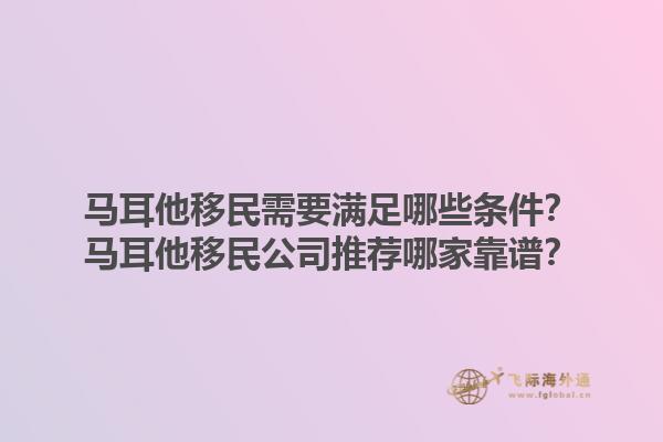 马耳他移民需要满足哪些条件？马耳他移民公司推荐哪家靠谱？