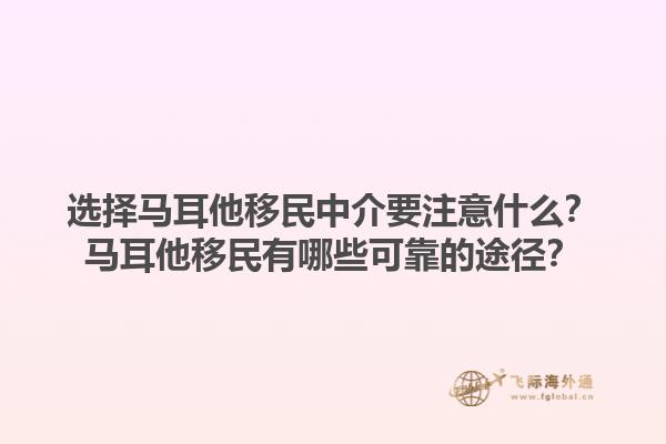 选择马耳他移民中介要注意什么？马耳他移民有哪些可靠的途径？