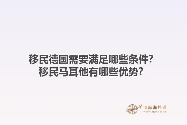 移民德国需要满足哪些条件？移民马耳他有哪些优势？