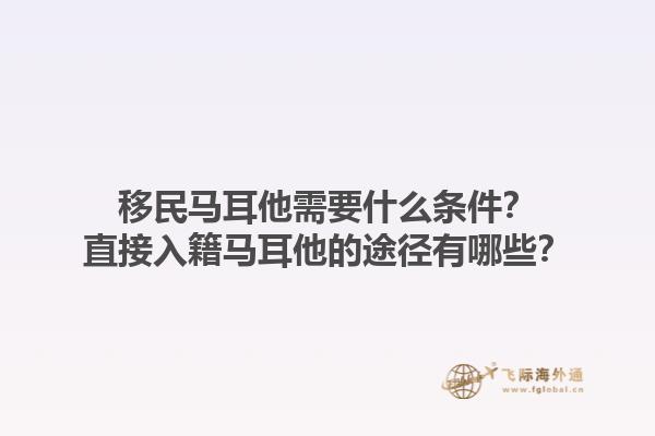 移民马耳他需要什么条件？直接入籍马耳他的途径有哪些？
