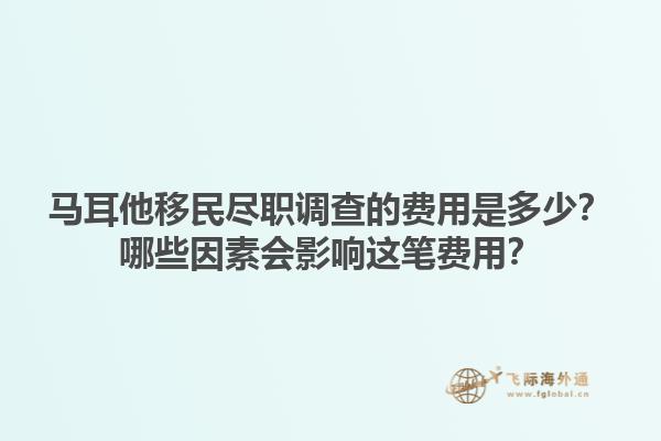 马耳他移民尽职调查的费用是多少？哪些因素会影响这笔费用？