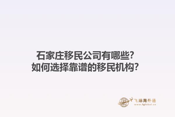 石家庄移民公司有哪些？如何选择靠谱的移民机构？