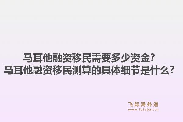 马耳他融资移民需要多少资金？马耳他融资移民测算的具体细节是什么？1.jpg