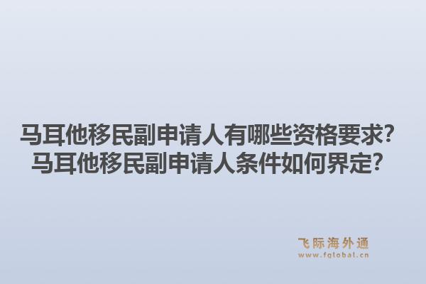 马耳他移民副申请人有哪些资格要求？马耳他移民副申请人条件如何界定？1.jpg
